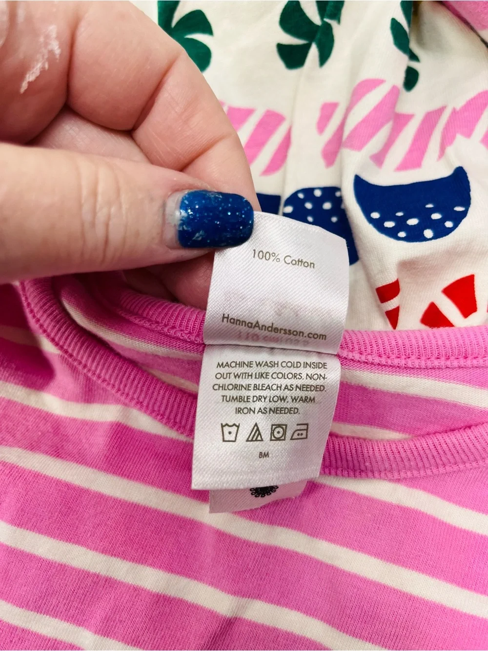 Hanna Andersson Pink Striped Top with‎ Multicolor Candy-Print Skirt
